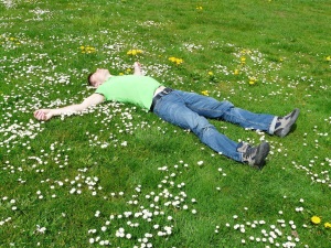 Lying in the meadow
